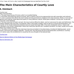 The Main Characteristics of Courtly Love