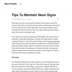 Tips To Maintain Neon Signs