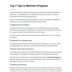 Top 7 Tips to Maintain Fireplace