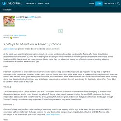 7 Ways to Maintain a Healthy Colon