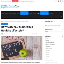 How Can You Maintain a Healthy Lifestyle? - The Posting Tree