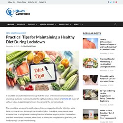 Maintain Healthy Diet During Lockdown