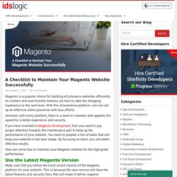 Tips to Maintain Your Magento Website for High-Grade Performance