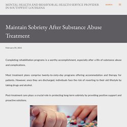Maintain Sobriety After Substance Abuse Treatment