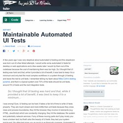 Maintainable Automated UI Tests