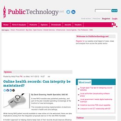 Online health records: Can integrity be maintained?