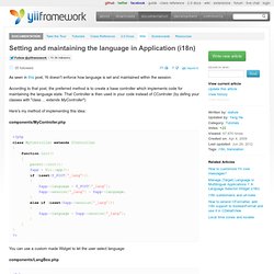 Setting and maintaining the language in Application (i18n)