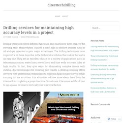 Drilling services for maintaining high accuracy levels in a project