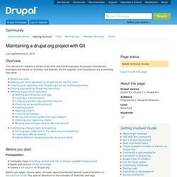 Maintaining a drupal.org project with Git