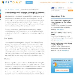 Maintaining Your Weight Lifting Equipment