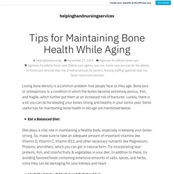 Tips for Maintaining Bone Health While Aging