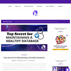 Top Secret for Maintaining a Healthy Database - Minavo™ Telecom Networks