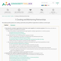 1. Creating and Maintaining Partnerships