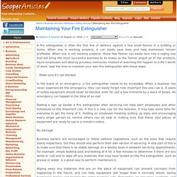 Maintaining Your Fire Extinguisher