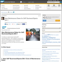 New Maintenance Dates for SAP BusinessObjects B...