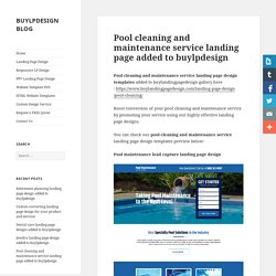 Pool cleaning and maintenance service landing page design