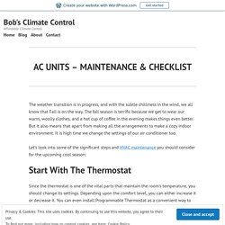 AC UNITS – MAINTENANCE & CHECKLIST – Bob's Climate Control