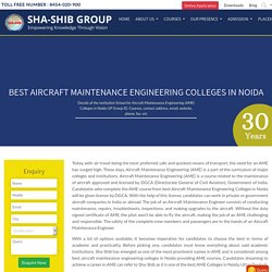 Best Aircraft Maintenance Engineering (AME) Colleges in Noida UP