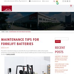 Maintenance Tips For Forklift Batteries