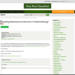 Building Maintenance Services in Fredericksburg?