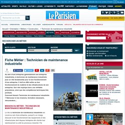 Devenir Technicien de maintenance industrielle – Fiche métier Technicien de maintenance industrielle