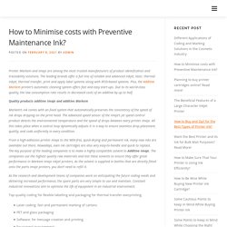 How to Minimise costs with Preventive Maintenance Ink?