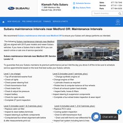 Subaru maintenance intervals near Medford OR
