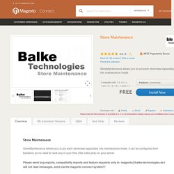 Store Maintenance - Magento Connect