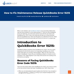 How to Fix Maintenance Release QuickBooks Error 15215