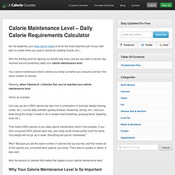 Calorie Maintenance Calculator - Daily Calorie Requirements