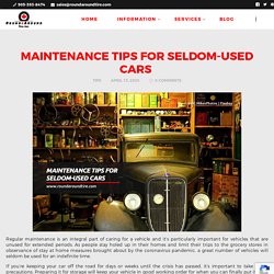 Maintenance Tips for Seldom-Used Cars 