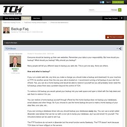 Backup Faq - TotalChoice Hosting Family Forums