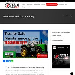 Tips for Safe Maintenance of the Tractor Battery