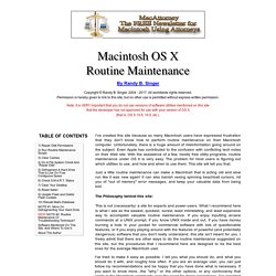 OS X Maintenance And Troubleshooting