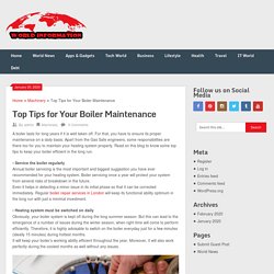 Top Tips for Your Boiler Maintenance - Get Always Latest Updates Worldwide!