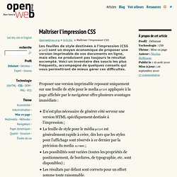 Maîtriser l'impression CSS