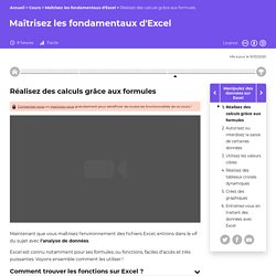 Réalisez des calculs grâce aux formules - Maîtrisez les fondamentaux d'Excel