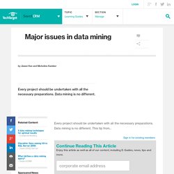 Major issues in data mining