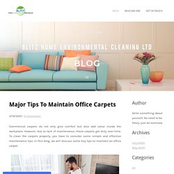 Major Tips To Maintain Office Carpets