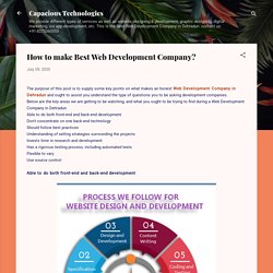 How to make Best Web Development Company?