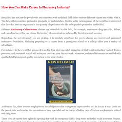 How You Can Make Career In Pharmacy Industry?