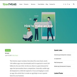 Create your own Mobile App with Teamtweaks