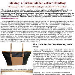 Make Custom Leather Handbag, how to