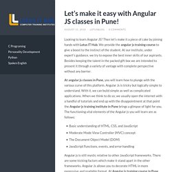 Let's make it easy with Angular JS classes in Pune !