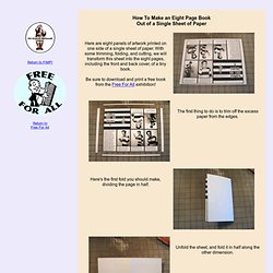 How To Make an Eight Page Book Out of a Single Sheet of Paper