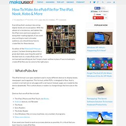 How To Make An ePub File For The iPad, Nook, Kobo & More