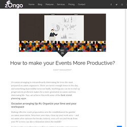 How to make your Events More Productive?