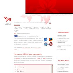 Make a Footer Stick to the Bottom of the Page