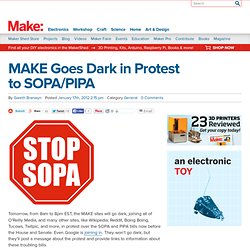 MAKE Goes Dark in Protest to SOPA/PIPA