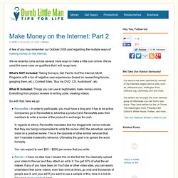 Make Money on the Internet: Part 2